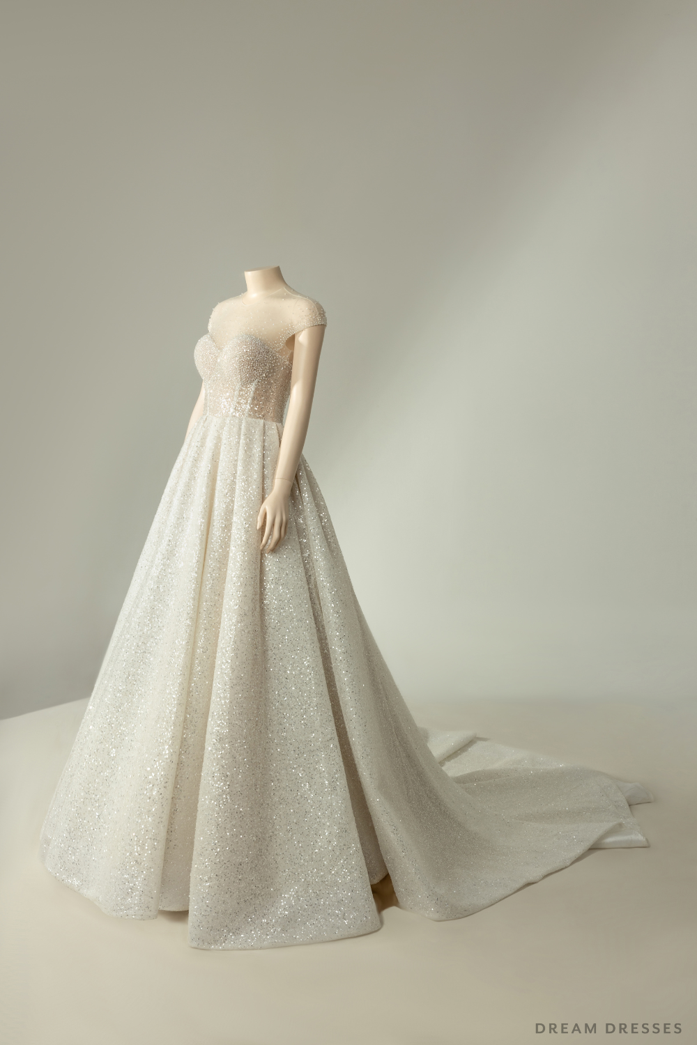 Royal Ballgown Wedding Dress with Crystal Embellishments (#CERIDWEN)
