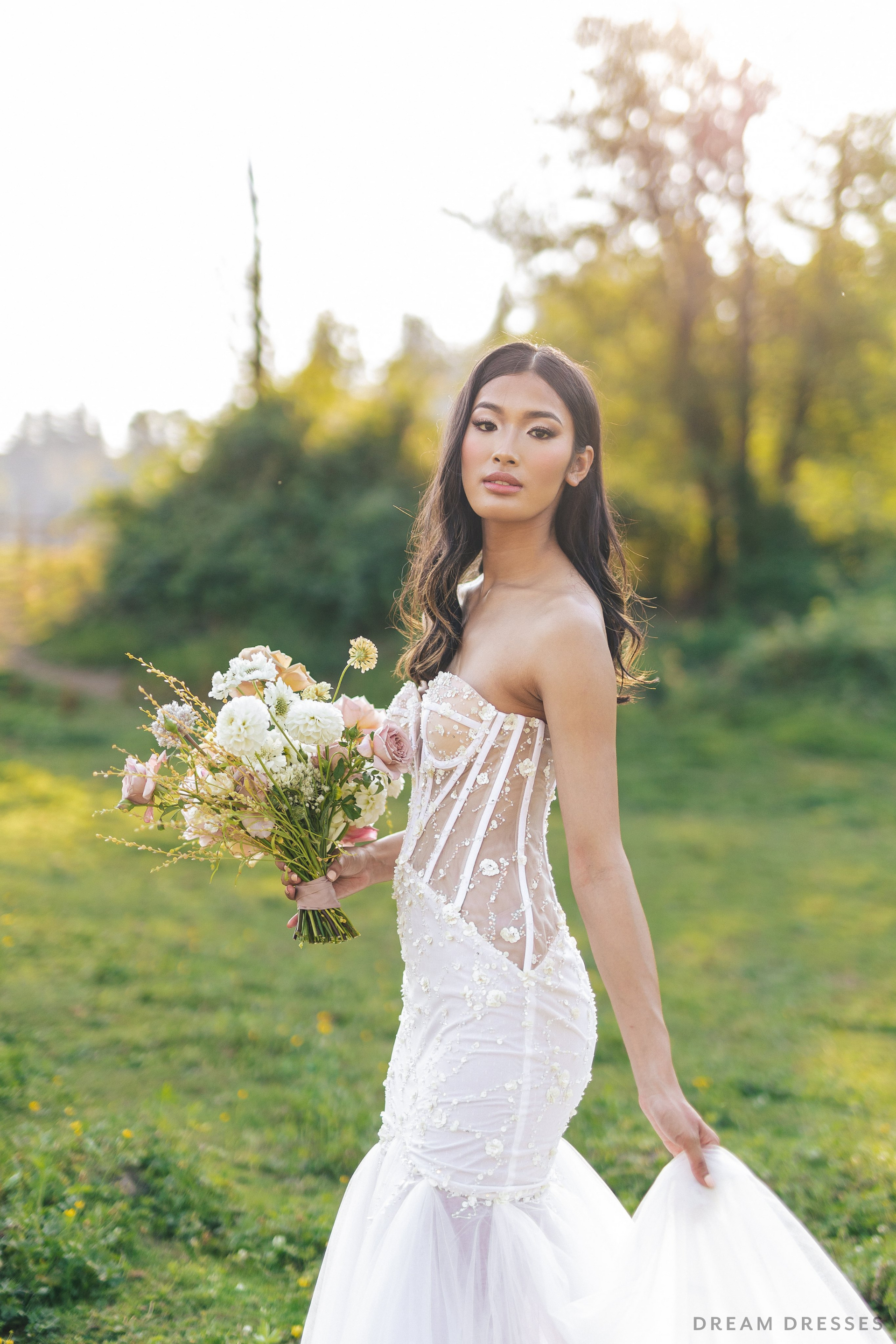 Mermaid Wedding Gown with Corset Bodice (#VELIA) - Dream Dresses by P.M.N.