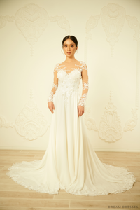 A-line Chiffon Wedding Dress (#CATERINA) - Dream Dresses by P.M.N.