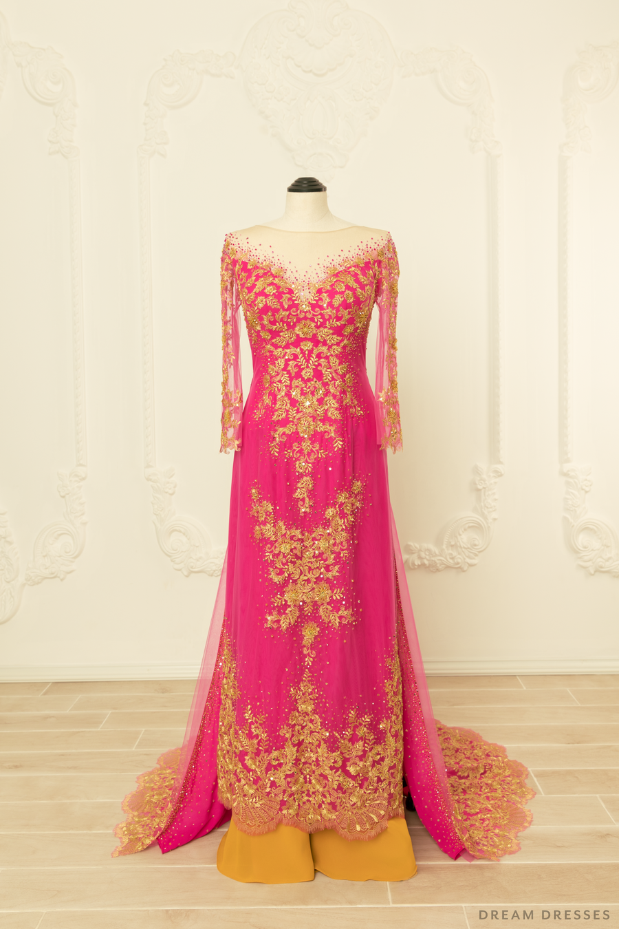 Pink Bridal Ao Dai | Vietnamese Bridal Dress (#MEILIN) - Dream Dresses by P.M.N.