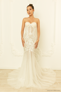 Mermaid Wedding Gown with Corset Top (#LUCINDA) - Dream Dresses by P.M.N.