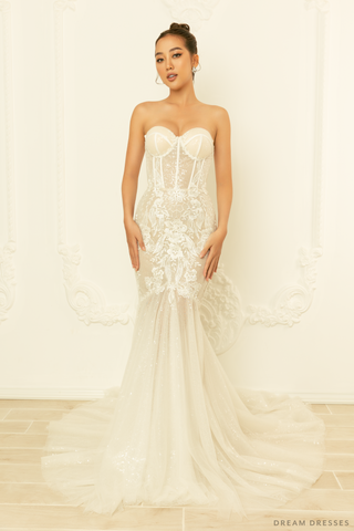 Mermaid Wedding Gown with Corset Top (#LUCINDA)