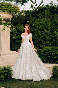 Illusion Neckline Ball Gown Wedding Dress (#VENEZIA) - Dream Dresses by P.M.N.