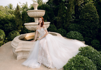 Blush Mermaid Wedding Dress with Removable Overskirt (#BELVA) - Dream Dresses by P.M.N.