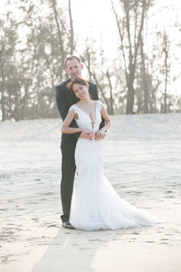 Custom Made Mermaid Wedding Dress With V-Deep Neckline (Style #PB157) - Dream Dresses by P.M.N
 - 1