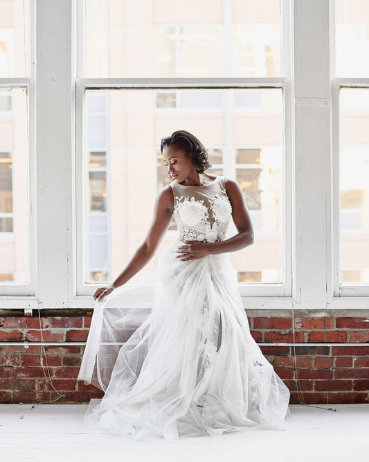 Lace illusion Bodice Wedding Dress (#Mabelle) - Dream Dresses by P.M.N
 - 1