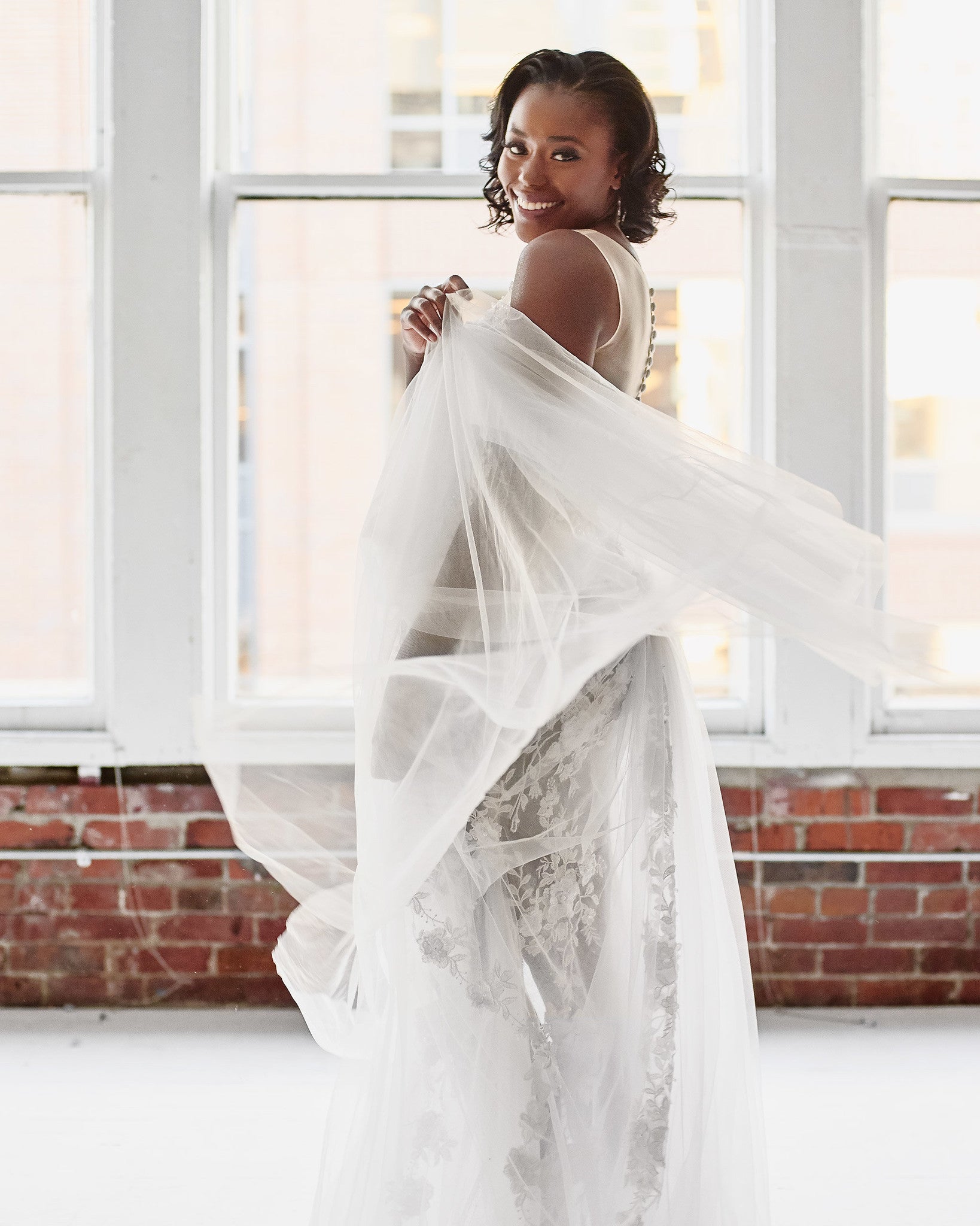 Lace illusion Bodice Wedding Dress (#Mabelle)