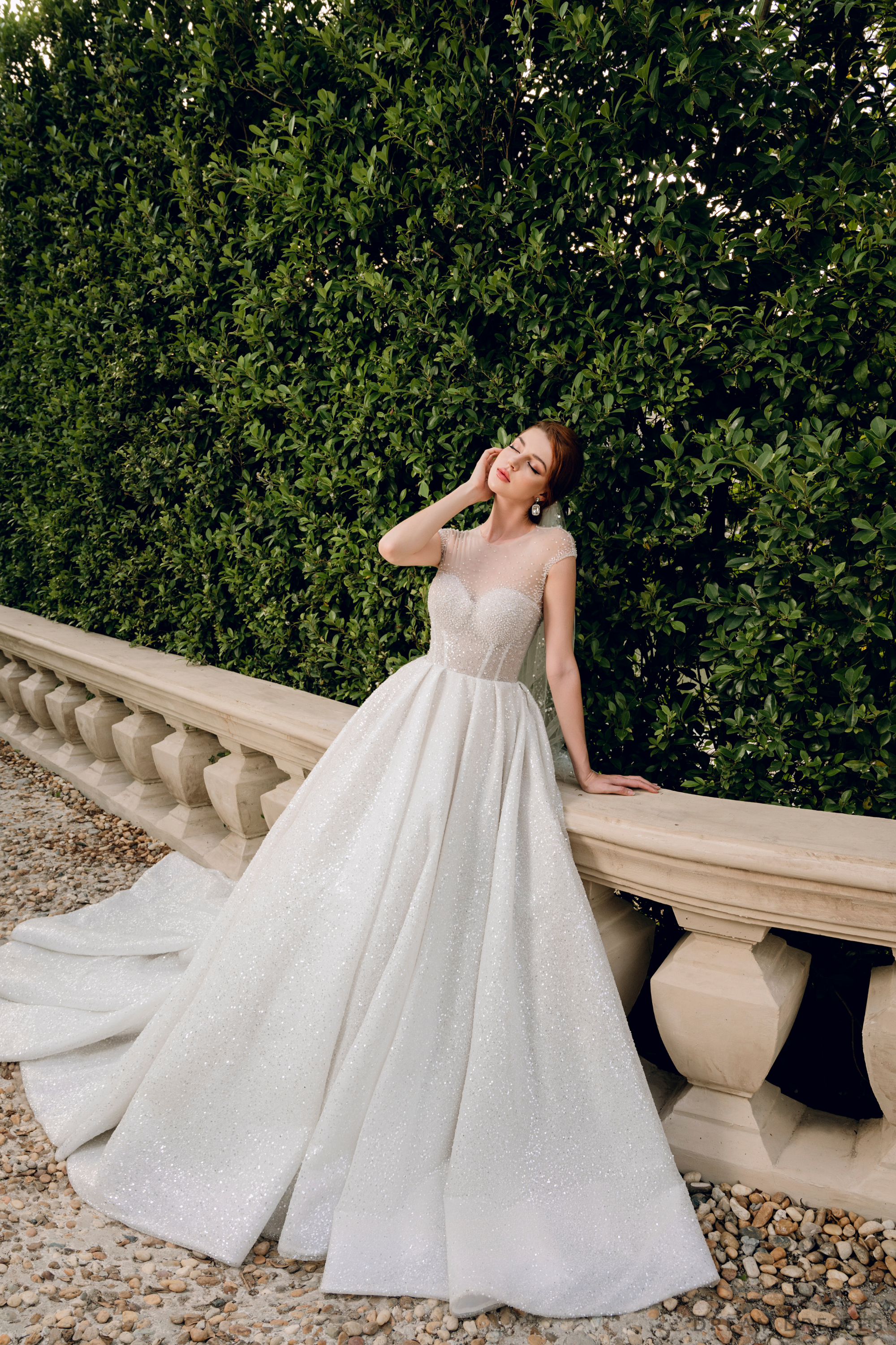 Royal Ballgown Wedding Dress with Crystal Embellishments (#CERIDWEN)