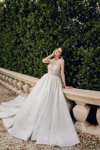 Royal Ballgown Wedding Dress with Crystal Embellishments (#CERIDWEN) - Dream Dresses by P.M.N.