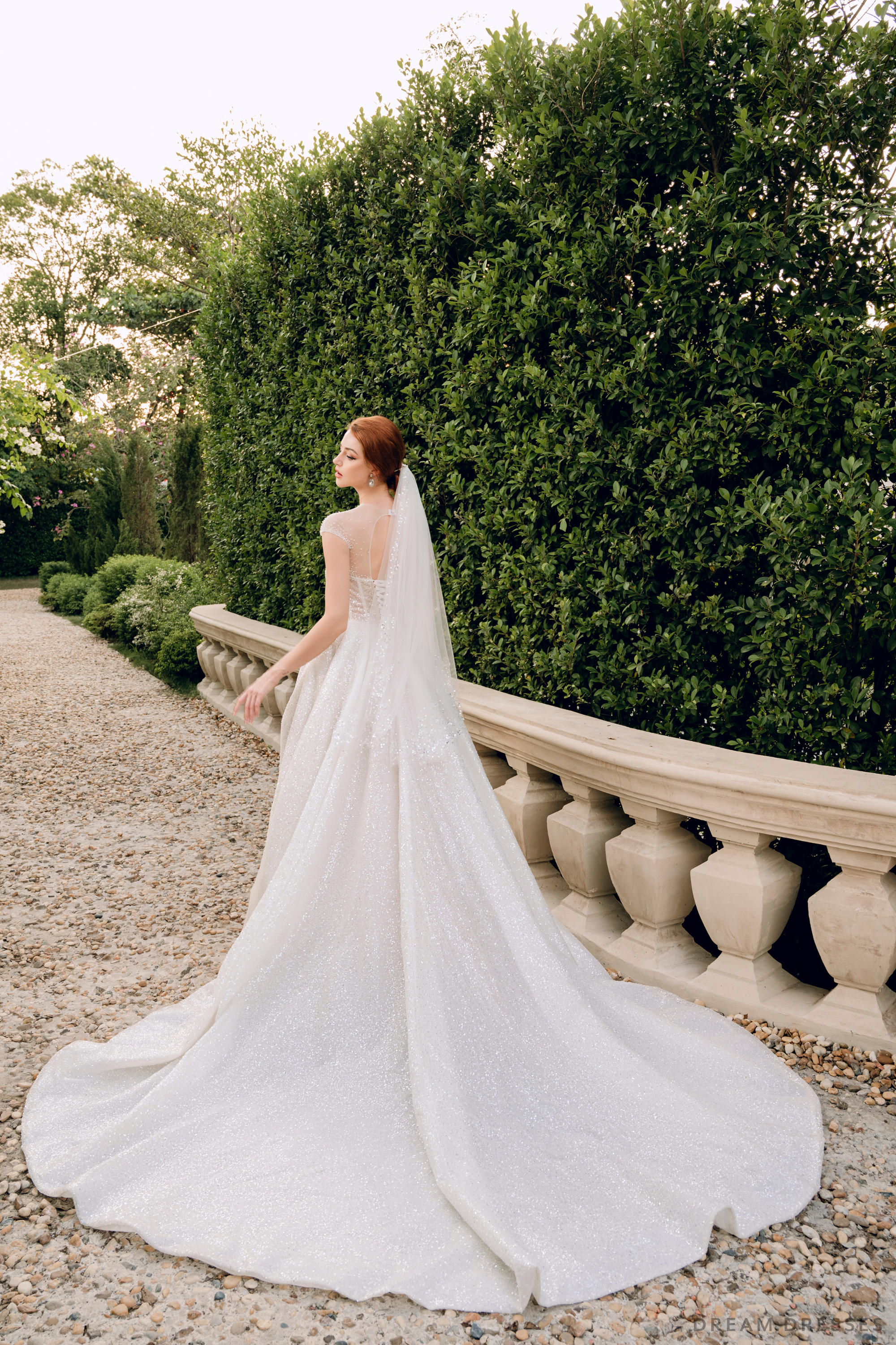 Royal Ballgown Wedding Dress with Crystal Embellishments (#CERIDWEN)