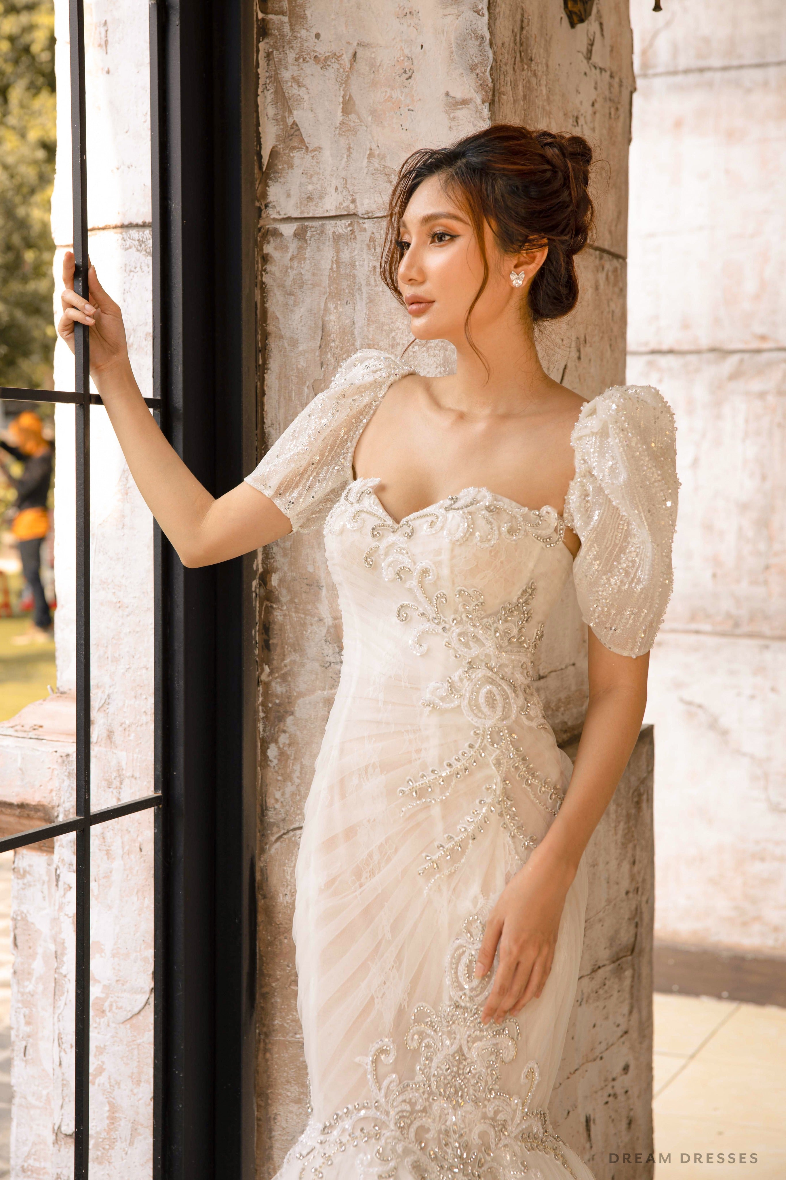Detachable Short Sleeves for Wedding Dress (#SERENA)