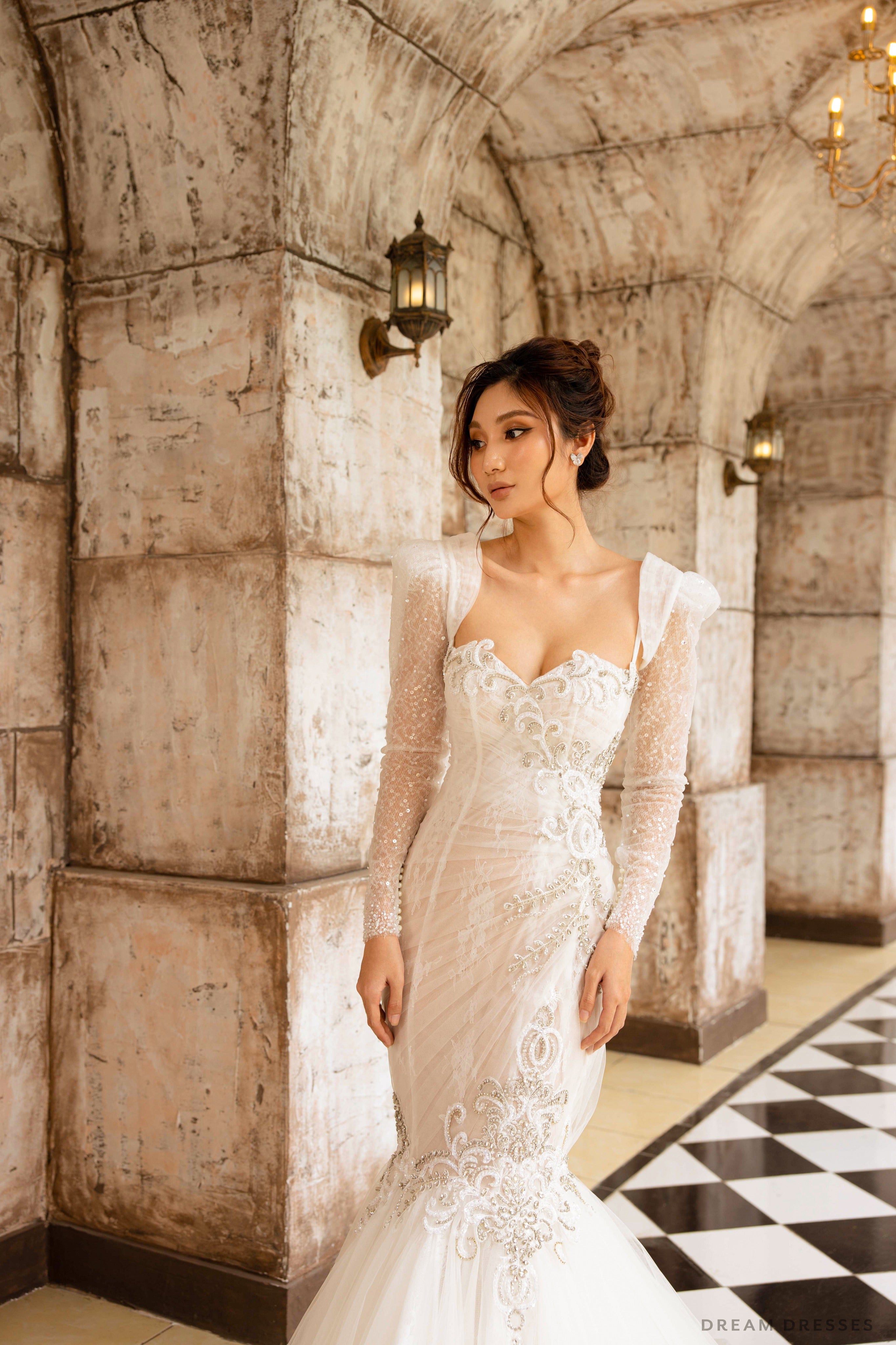 Detachable Bridal Long Sleeves with Sequins & Pearls Amanda Detachable Bridal Long Sleeves with Sequins & Pearls Amanda