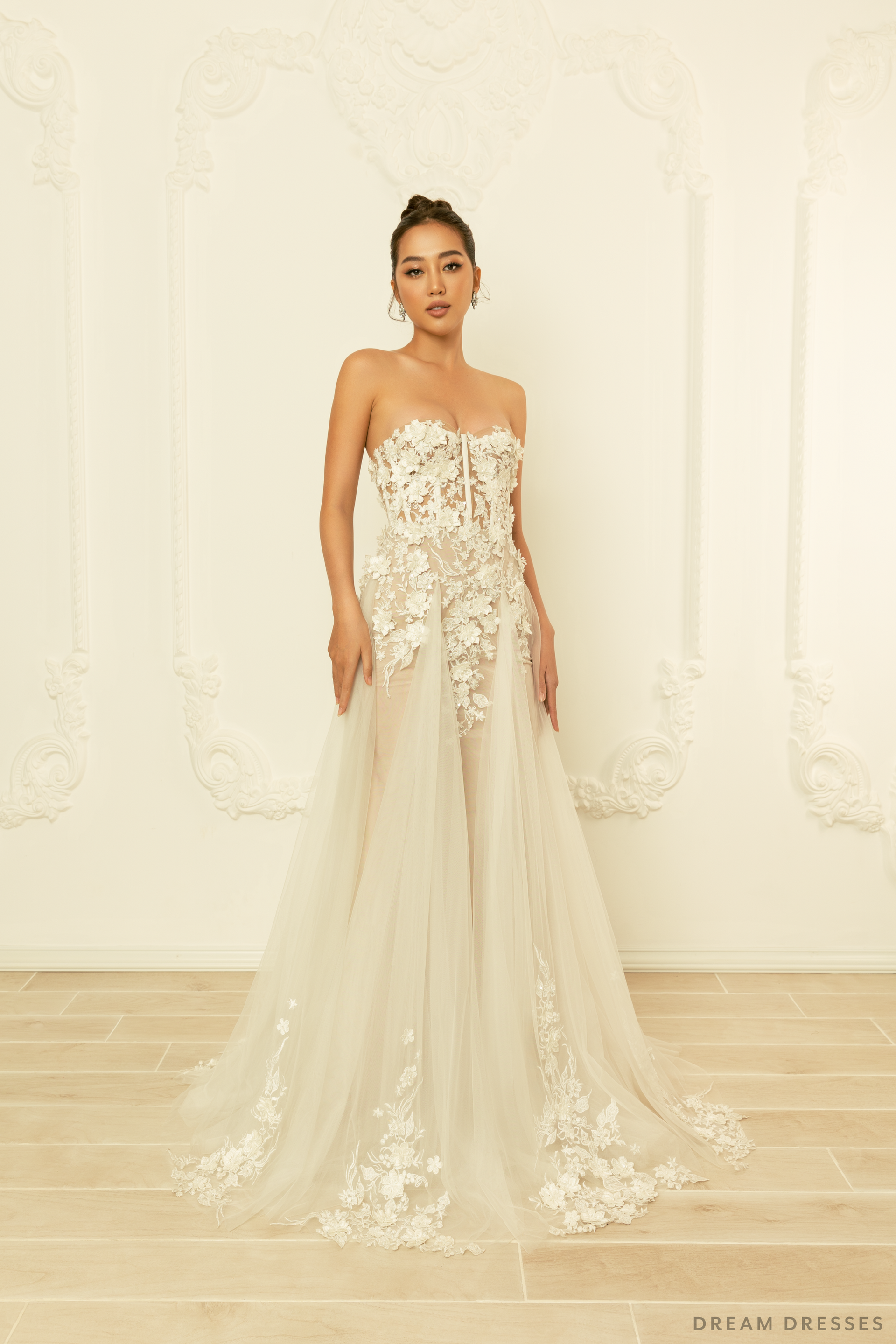 Lace Strapless Wedding Gown (#MIA) - Dream Dresses by P.M.N.