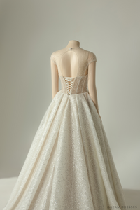 Royal Ballgown Wedding Dress with Crystal Embellishments (#CERIDWEN) - Dream Dresses by P.M.N.
