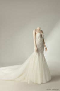 Couture Mermaid Wedding Dress with Sheer Back (#CALISTA) - Dream Dresses by P.M.N.