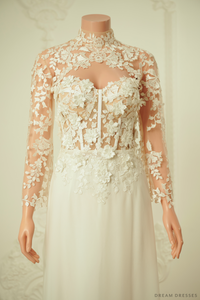 White Bridal Ao Dai | Modern Vietnamese Wedding Dress (#ELOISA) - Dream Dresses by P.M.N.