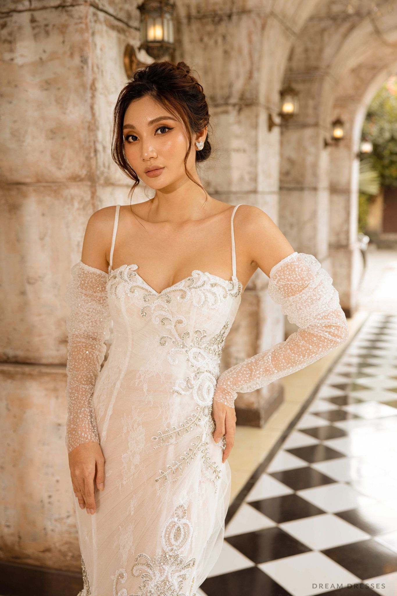 Attachable Glittery Sleeves for Wedding Dress (#SELENA) - Dream Dresses by P.M.N.