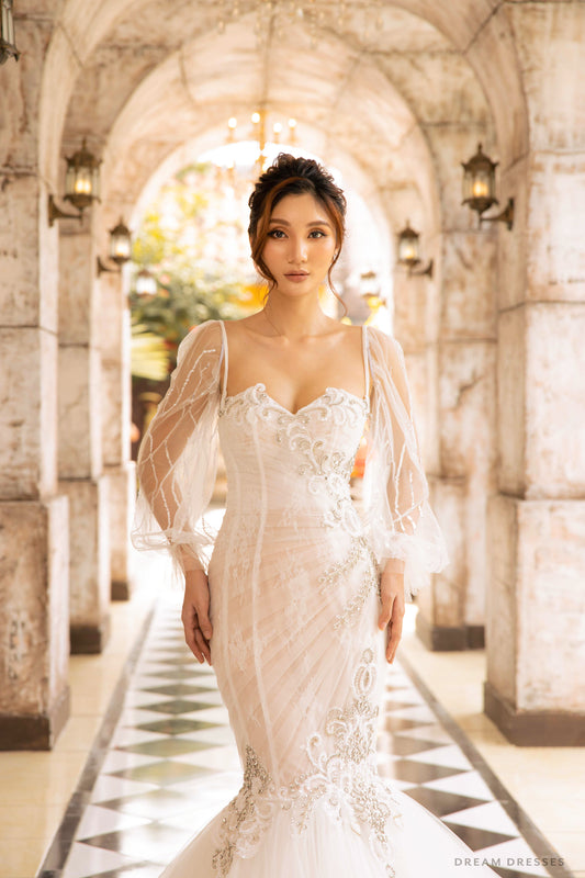 Removable Bridal Long Sleeves with Embellishments (#MARTHA) - Dream Dresses by P.M.N.