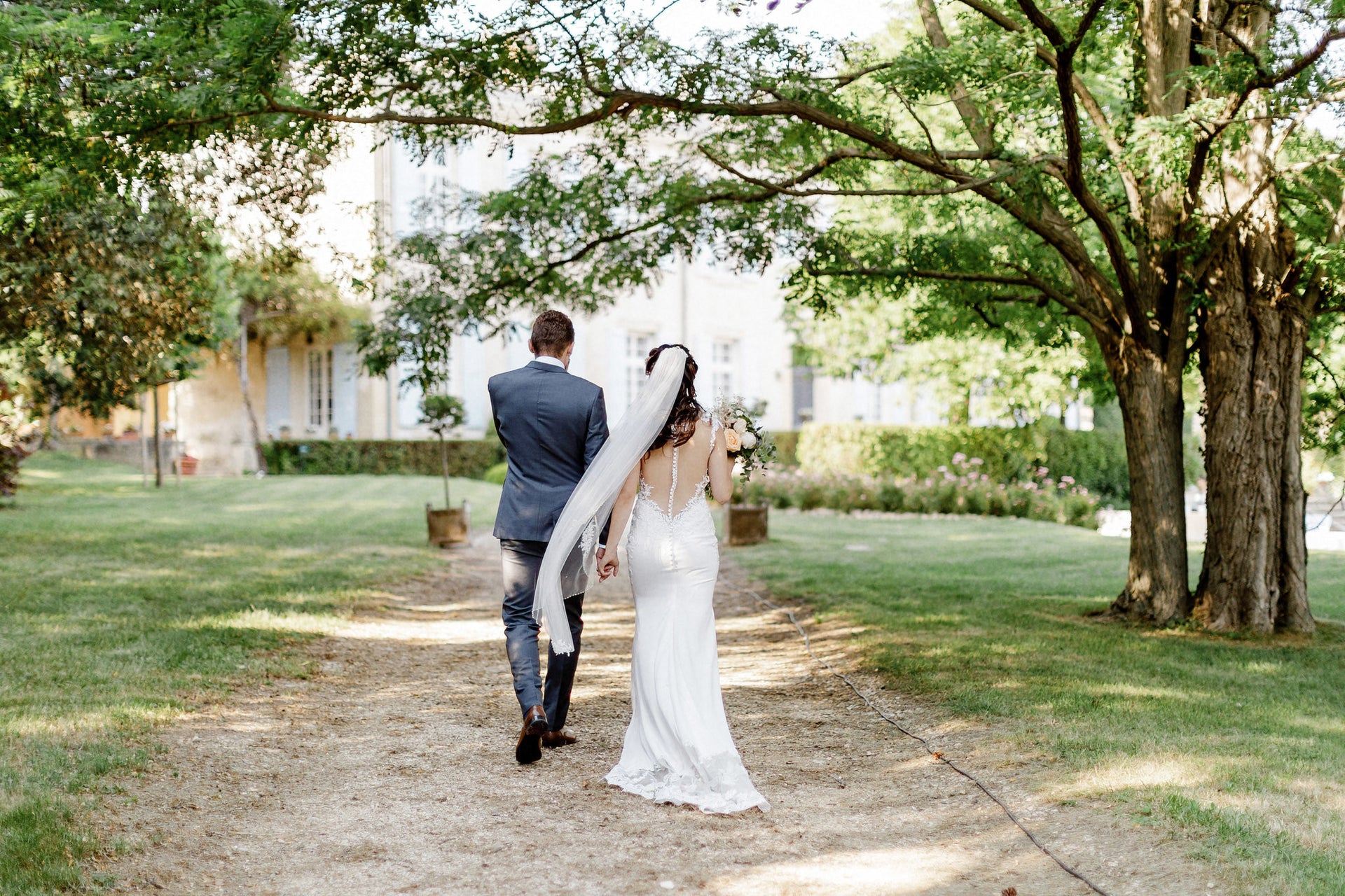 Crepe and Lace Wedding Dress (#Jeanna) - Dream Dresses by P.M.N.