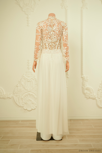 White Bridal Ao Dai | Modern Vietnamese Wedding Dress (#ELOISA) - Dream Dresses by P.M.N.