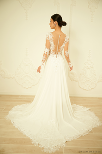 A-line Chiffon Wedding Dress (#CATERINA) - Dream Dresses by P.M.N.