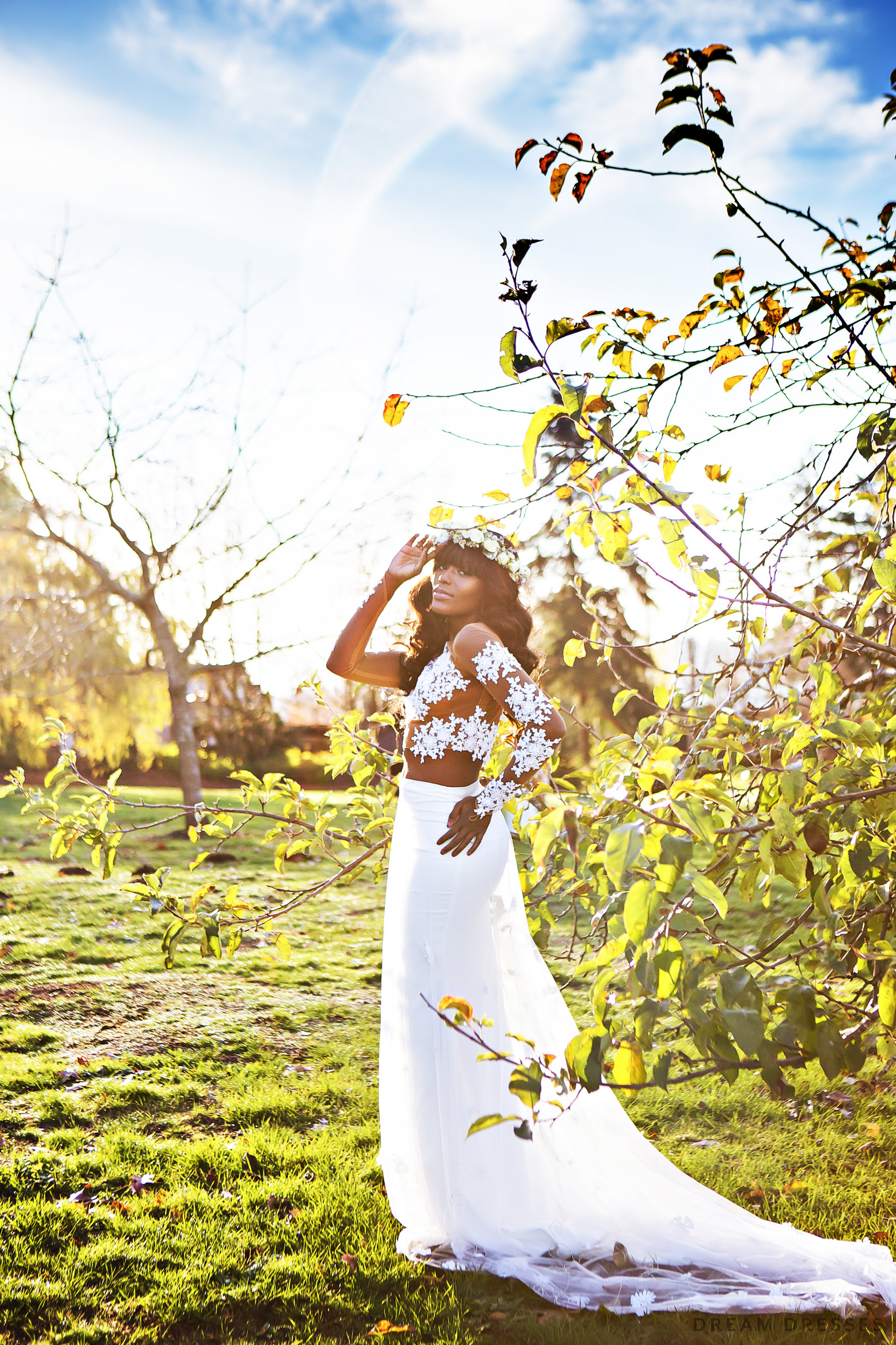 Bridal Skirt with 3D Floral Lace (#ELENA) - Dream Dresses by P.M.N.
