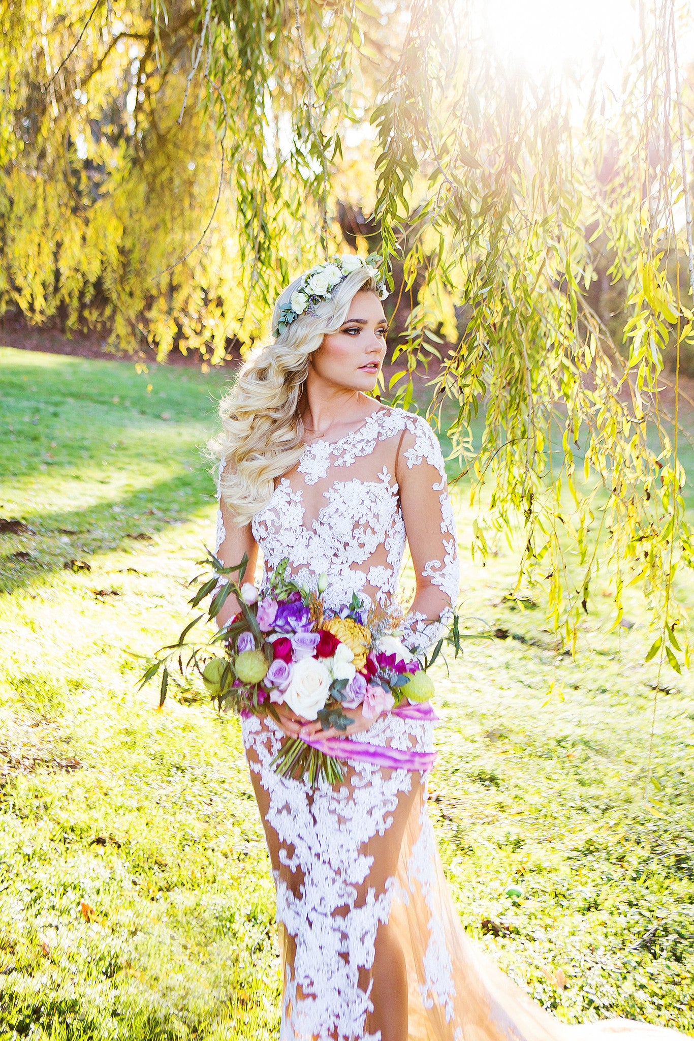 DreamDress By PMN Lucy Sheath Nude Wedding Dress Gown Illusion Front Back White Lace Appliqu Floral Embellishment Chapel Train | Size: Custom DreamDress By PMN Lucy Sheath Nude Wedding Dress Gown Illusion Front Back White Lace Appliqu Floral Embellishment Chapel Train | Size: Custom