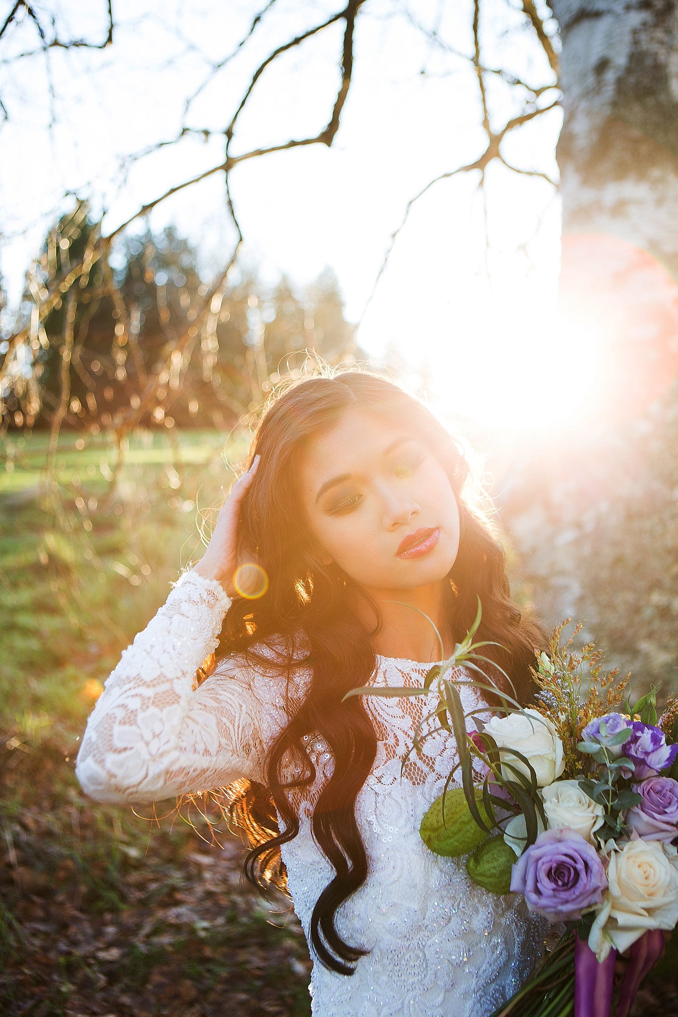 Long Sleeve All Over Lace Wedding Dress (#SS16108) - Dream Dresses by P.M.N
 - 4
