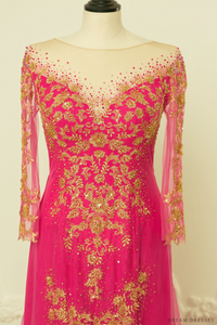 Pink Bridal Ao Dai | Vietnamese Bridal Dress (#MEILIN) - Dream Dresses by P.M.N.