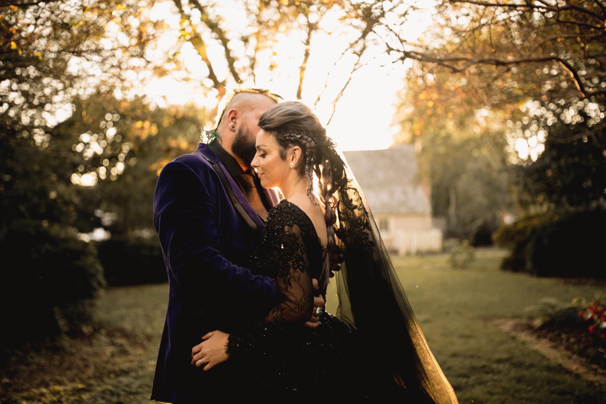 Black Cathedral Wedding Veil (#Galena)