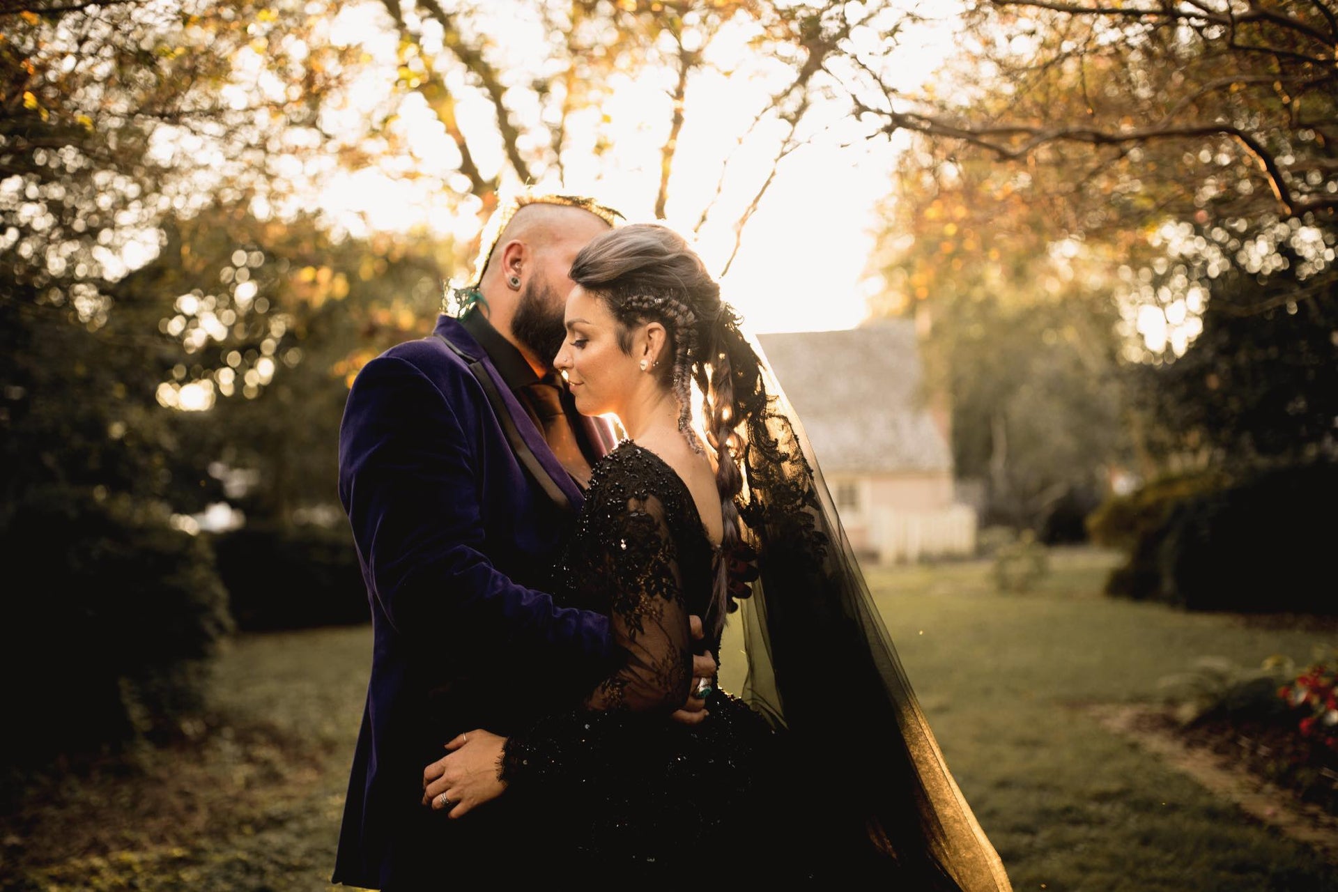Black Cathedral Wedding Veil (#Galena) - Dream Dresses by P.M.N.