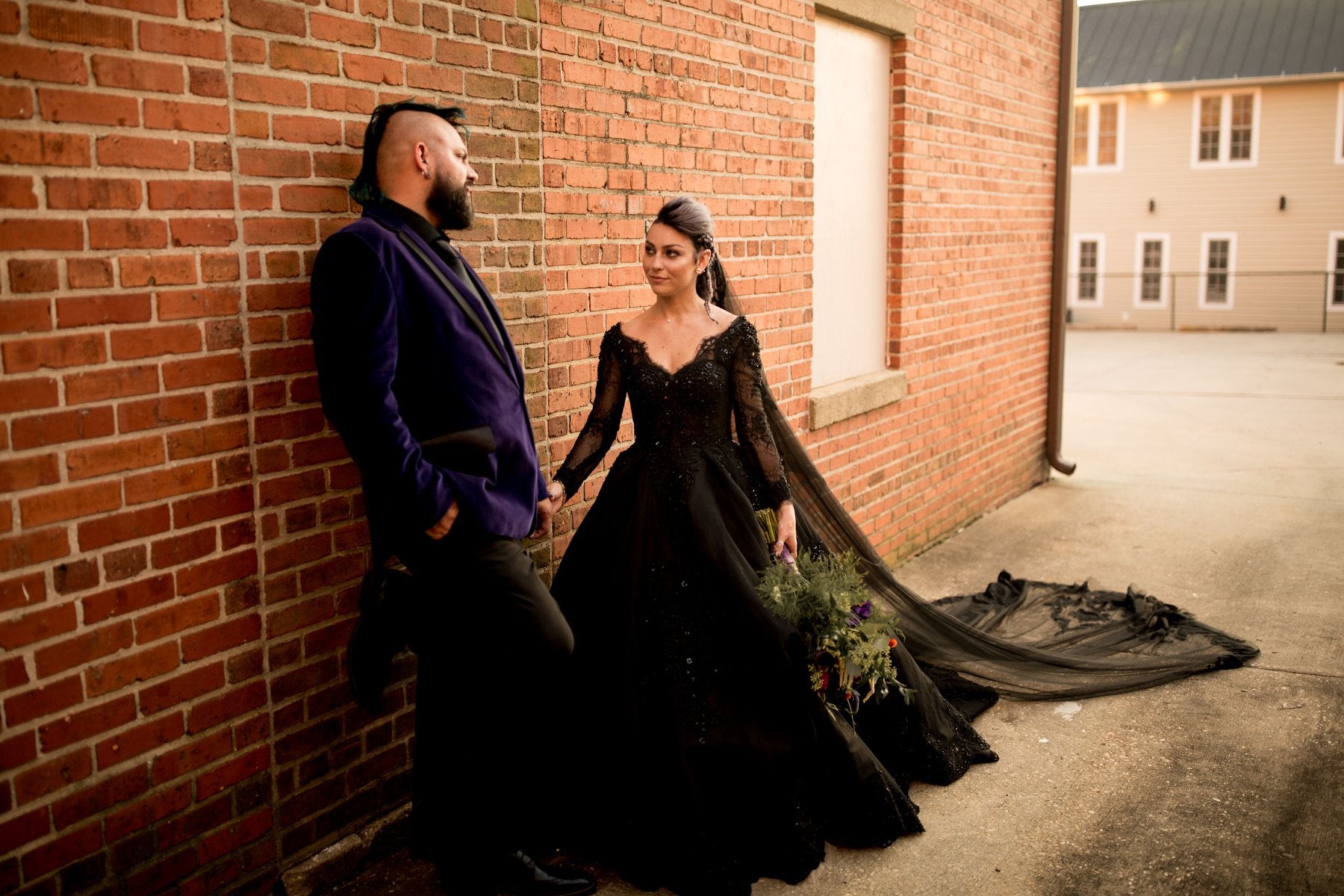 Black Cathedral Wedding Veil (#Galena)