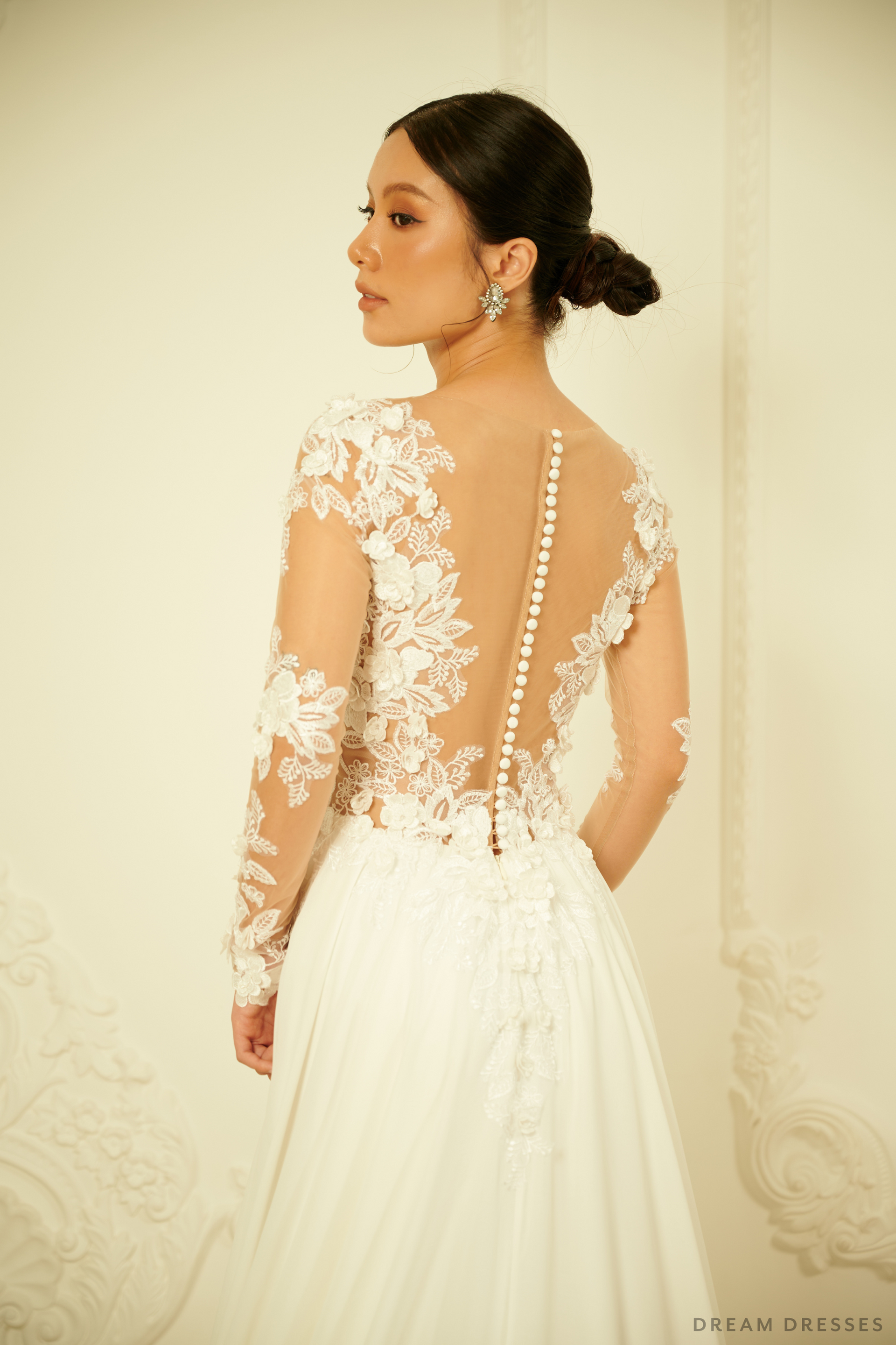 A-line Chiffon Wedding Dress (#CATERINA) - Dream Dresses by P.M.N.