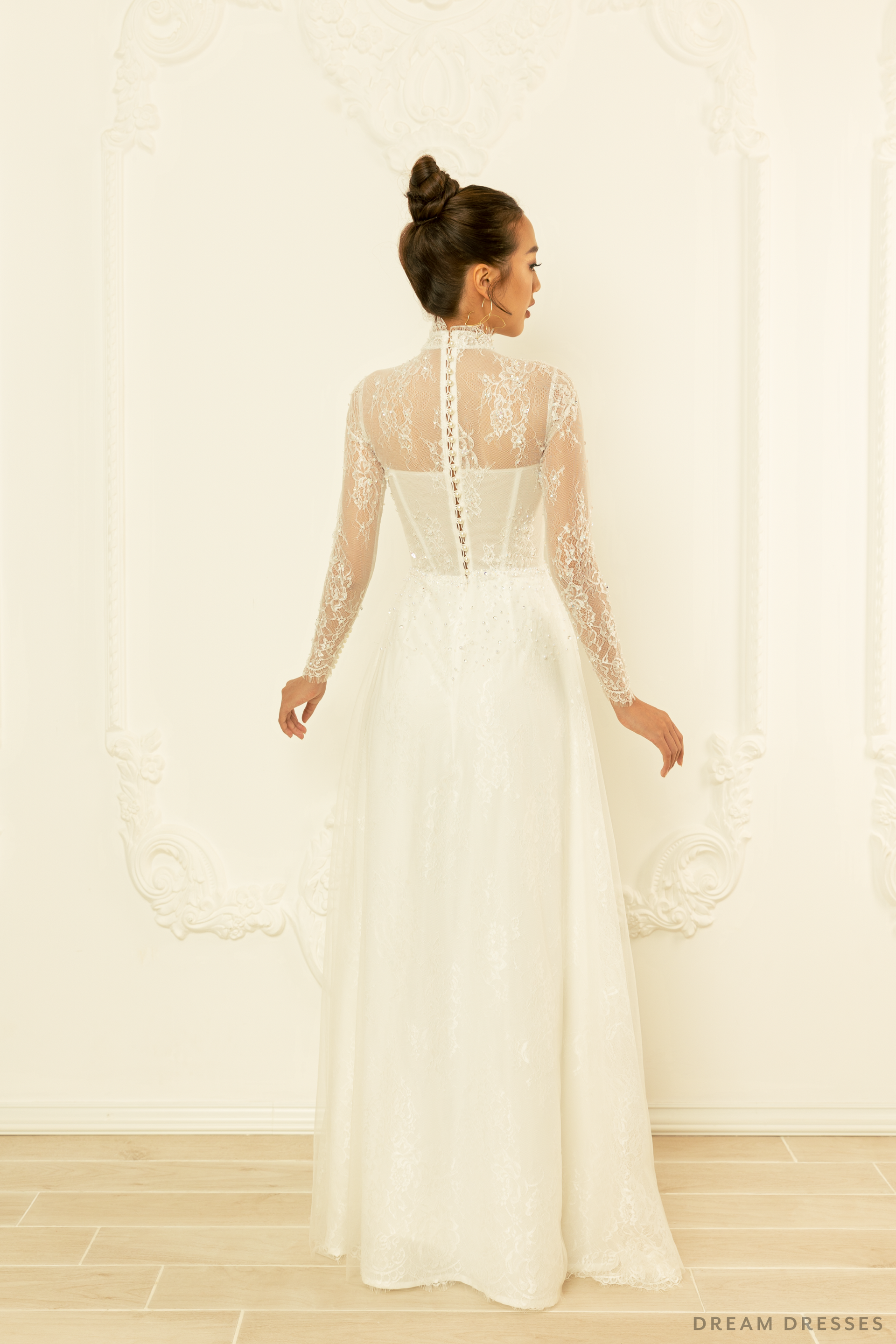 White Bridal Ao Dai | Modern Vietnamese Bridal Dress (#CALIXTA) - Dream Dresses by P.M.N.