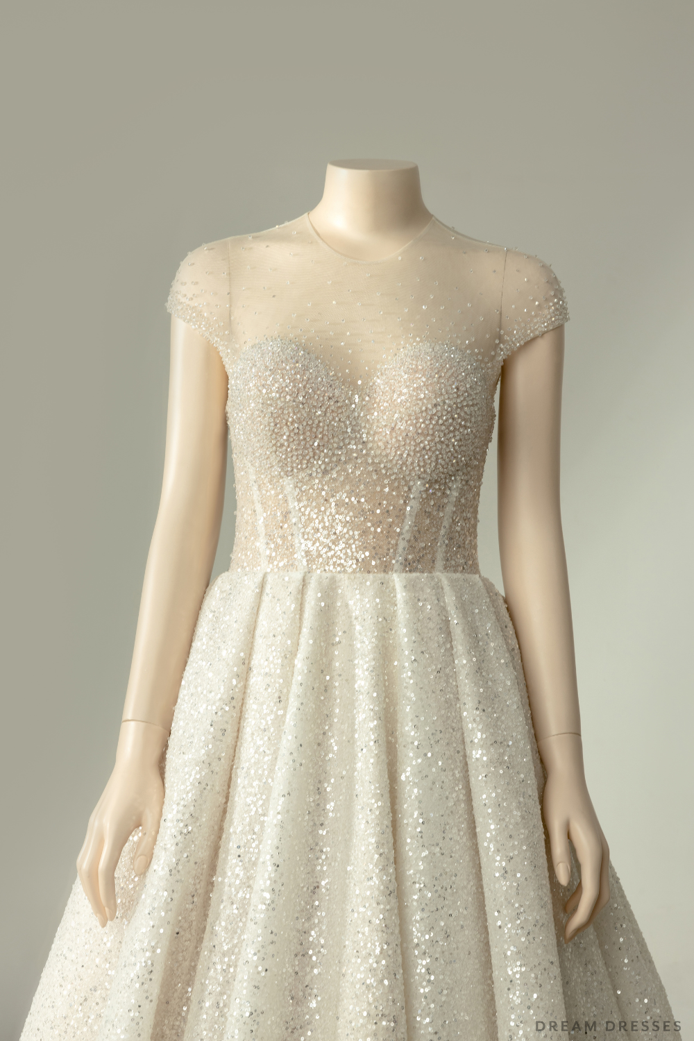 Royal Ballgown Wedding Dress with Crystal Embellishments (#CERIDWEN) - Dream Dresses by P.M.N.