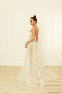Lace Strapless Wedding Gown (#MIA) - Dream Dresses by P.M.N.