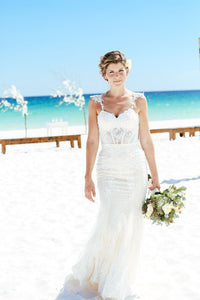 Couture Sheer Bodice Mermaid Wedding Dress (Style Nicole #PB239) - Dream Dresses by P.M.N
 - 2