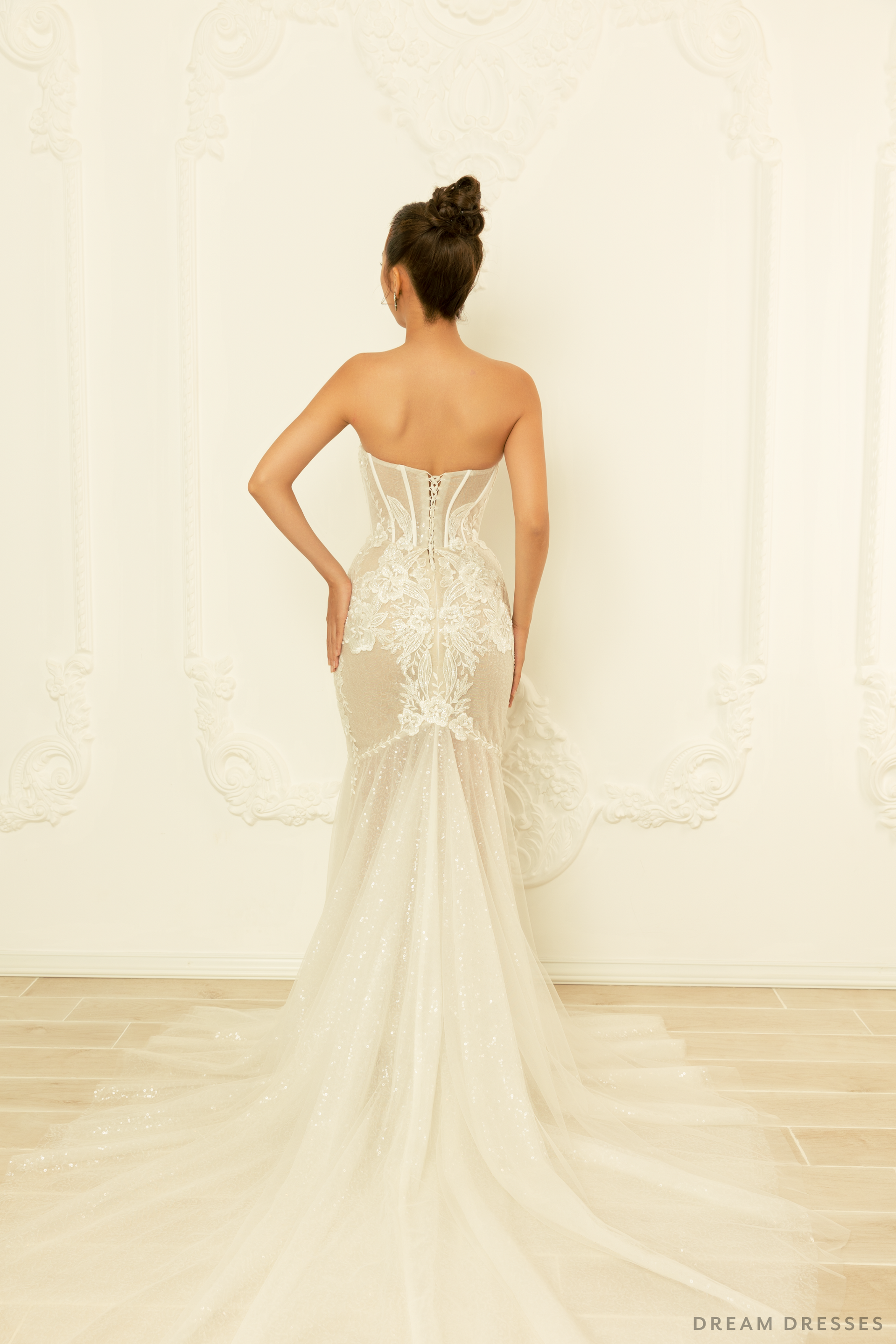 Mermaid Wedding Gown with Corset Top (#LUCINDA) - Dream Dresses by P.M.N.