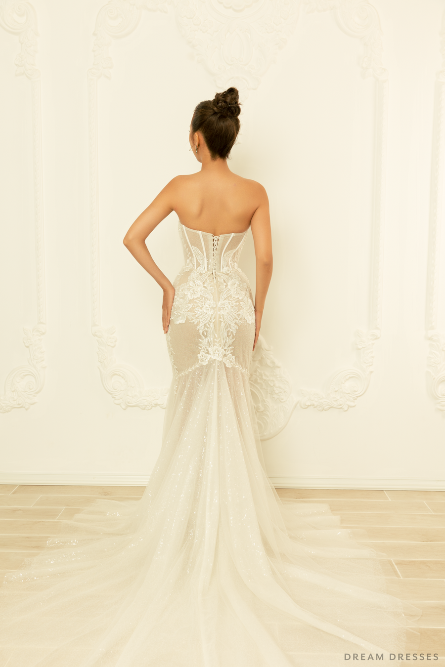 Mermaid Wedding Gown with Corset Top (#LUCINDA) - Dream Dresses by P.M.N.