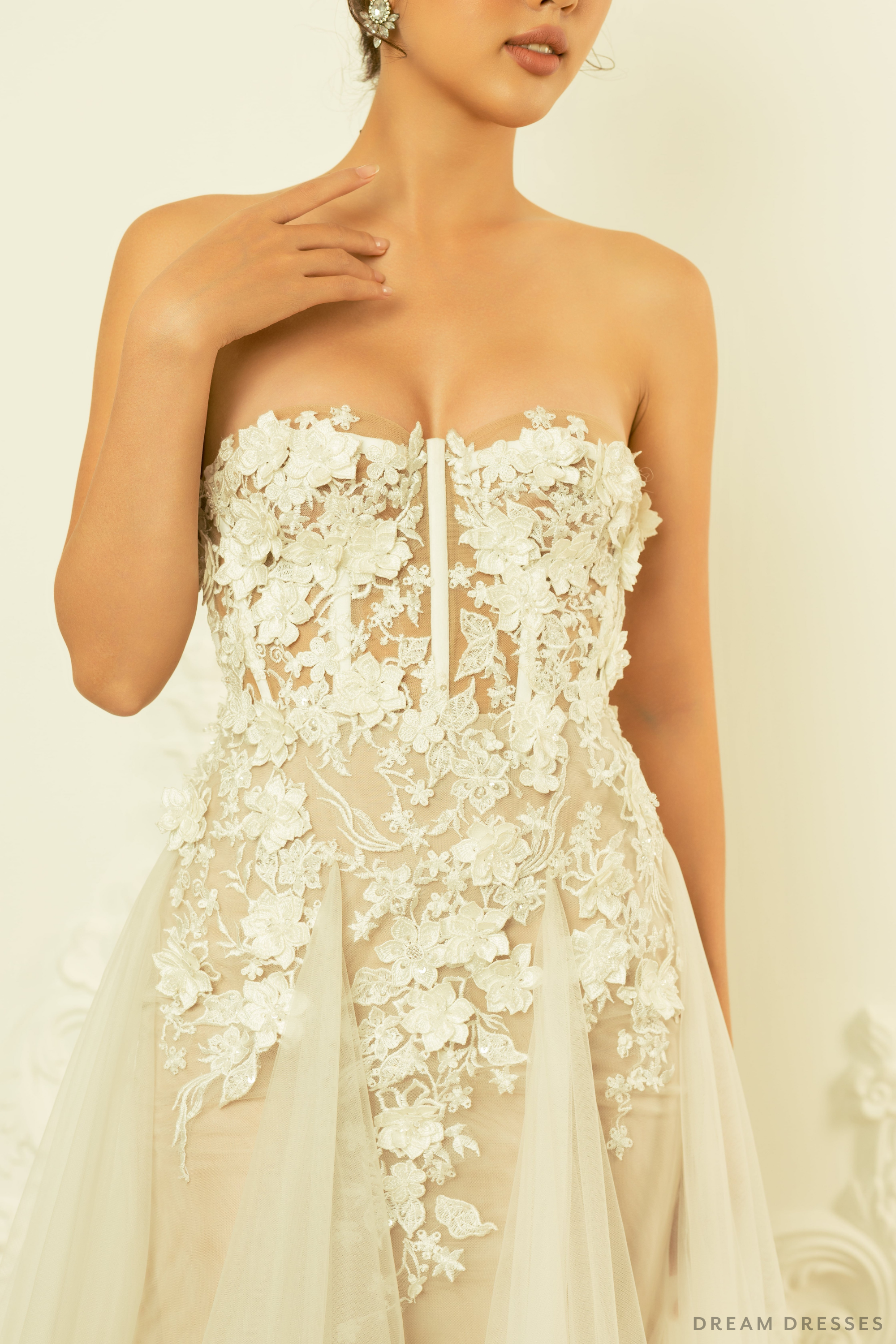 Lace Strapless Wedding Gown (#MIA)