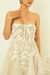 Lace Strapless Wedding Gown (#MIA) - Dream Dresses by P.M.N.