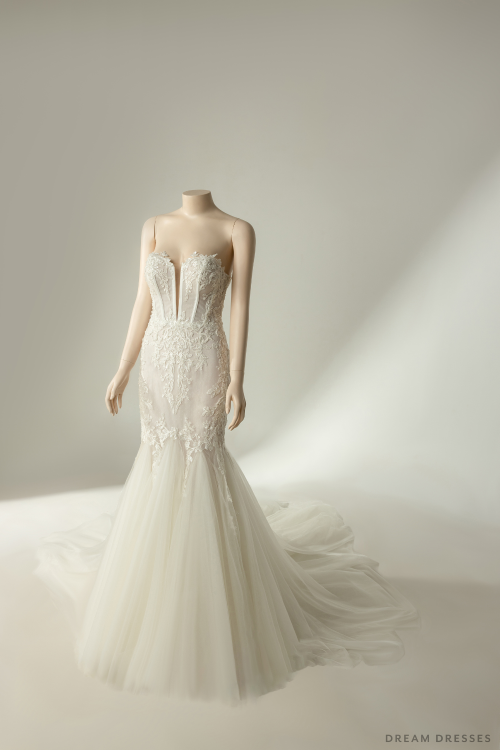Couture Mermaid Wedding Dress with Sheer Back (#CALISTA) - Dream Dresses by P.M.N.