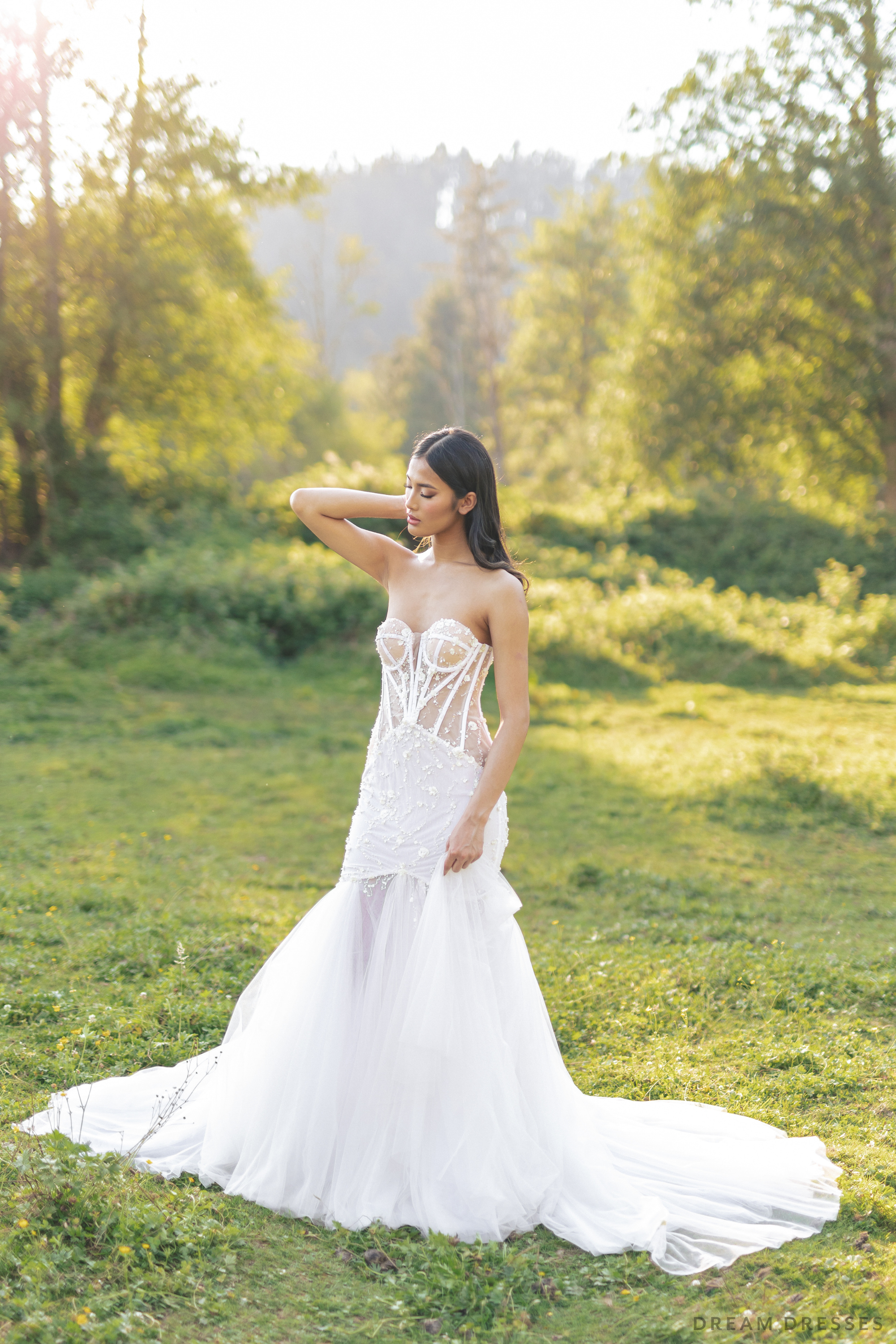 Mermaid Wedding Gown with Corset Bodice (#VELIA)