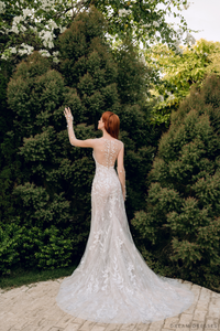 Couture Lace Wedding Dress with High Slit (#KRISTIN) - Dream Dresses by P.M.N.