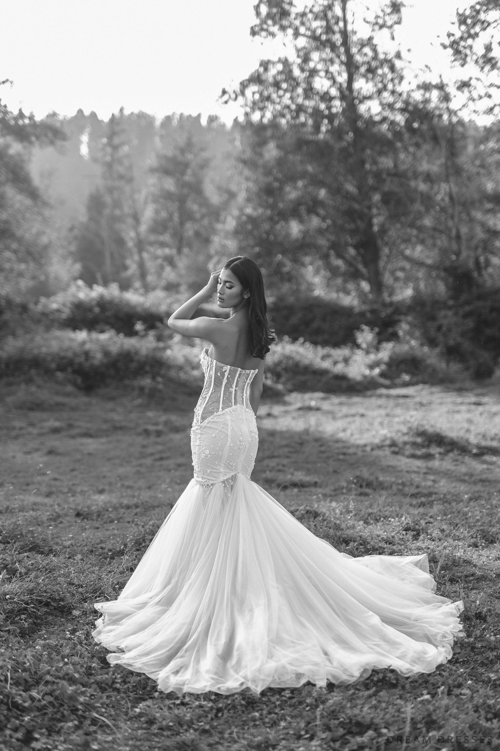 Mermaid Wedding Gown with Corset Bodice (#VELIA)