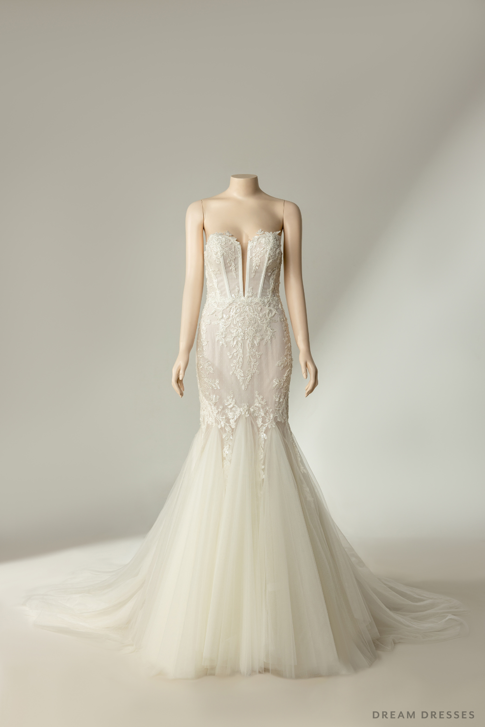Couture Mermaid Wedding Dress with Sheer Back (#CALISTA) - Dream Dresses by P.M.N.