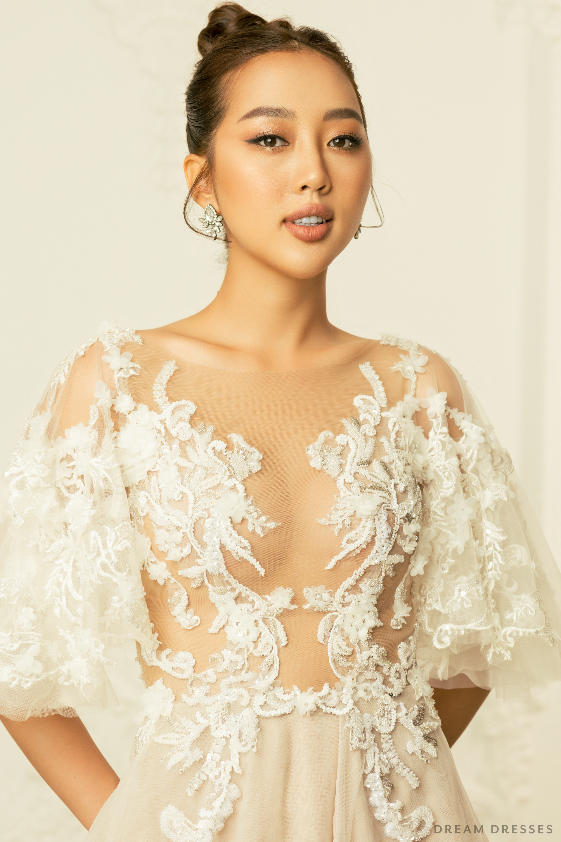 High Fashion Wedding Dress with High Slit (#FRANKIE) - Dream Dresses by P.M.N.