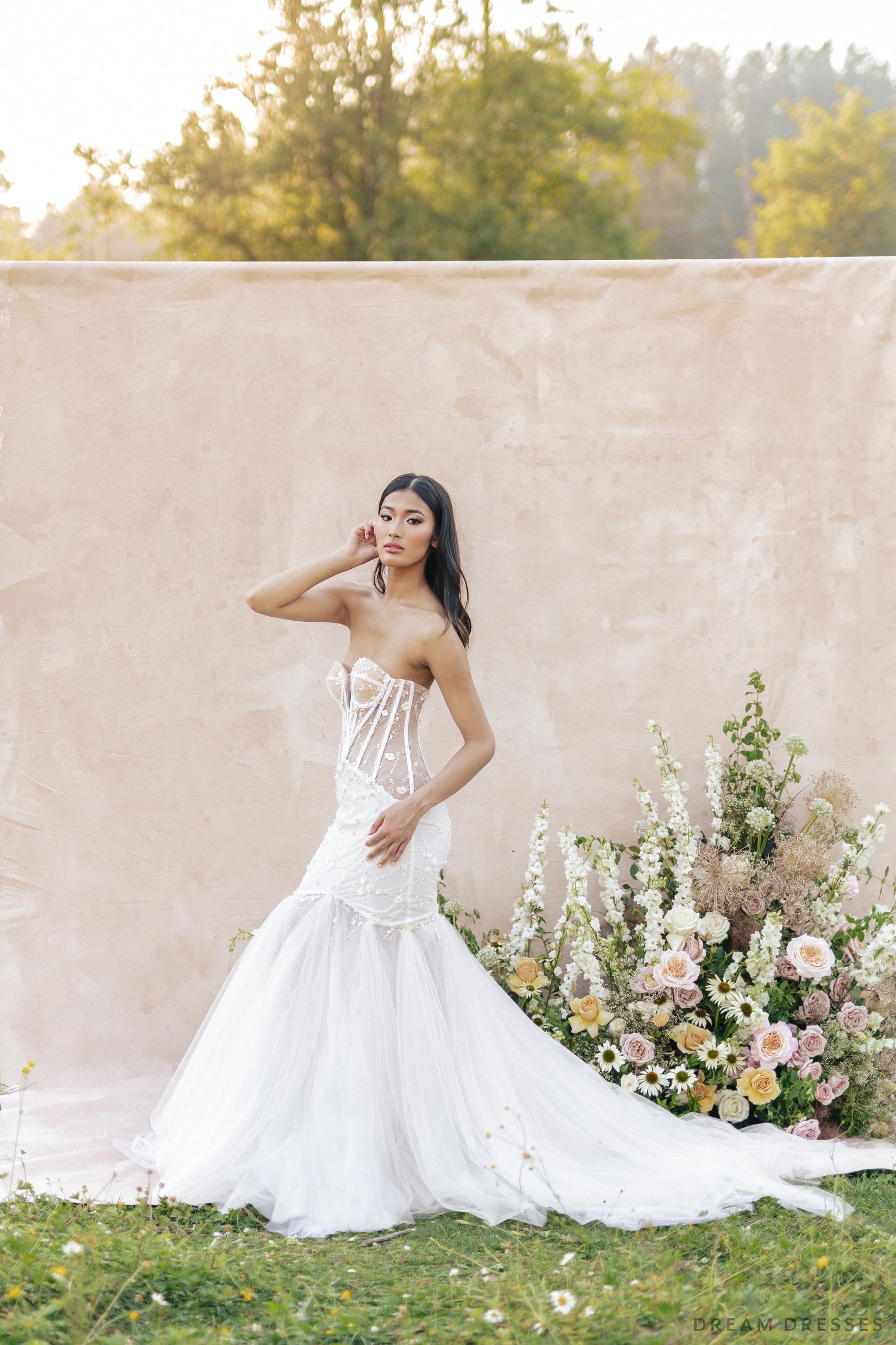 mermaid wedding dress with corset Mermaid Wedding Gown with Corset Bodice
