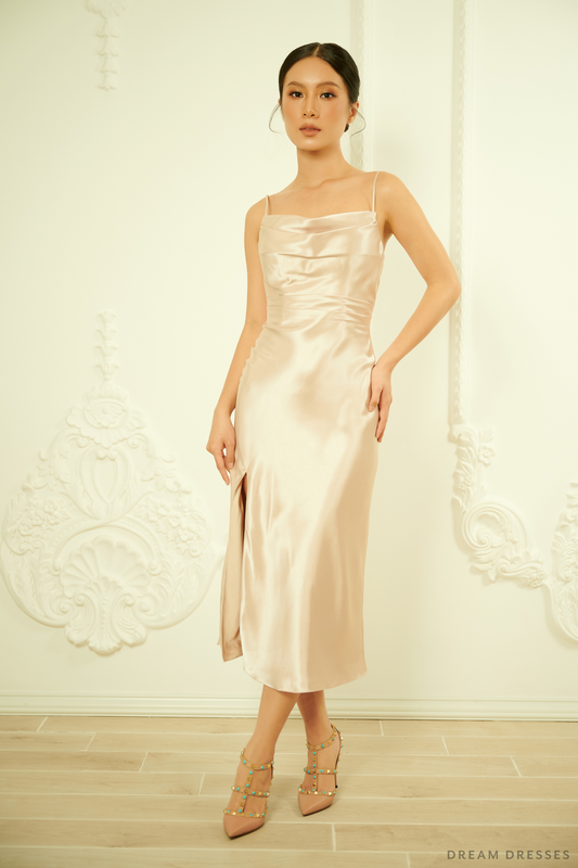 Rehearsal Dinner Dress with Side Slit (#JASMINE) - Dream Dresses by P.M.N.