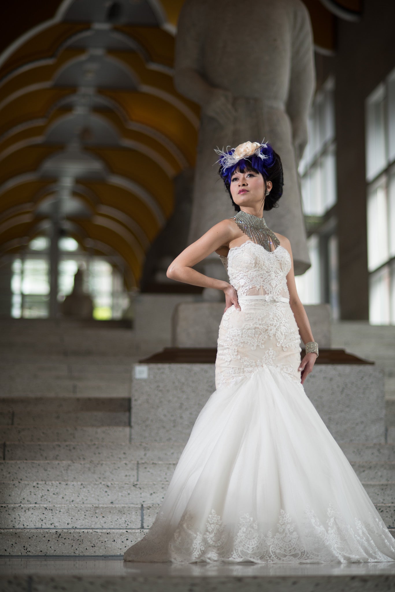 Sheer Bodice Trumpet Wedding Dress (Style # BETTY PB147) - Dream Dresses by P.M.N
 - 6
